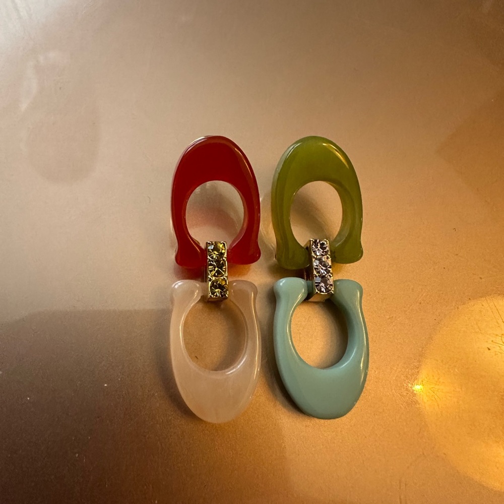 Coach Multicolor reverse link Earrings - Picture 2 of 2
